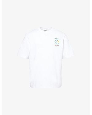 CASABLANCA Brand-Embroidered Cotton-Jersey T-Shirt - White