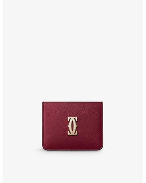 Cartier C De Leather Card Holder - Red