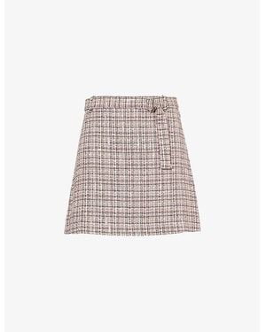 Theory Aline Belted Cotton-Blend Mini Skirt - Multicolour