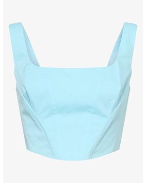 Jonathan Simkhai Clio Cropped Cotton-Blend Top - Blue