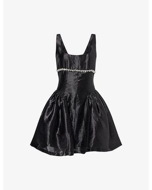 Amy Lynn Cheryl Puffy Woven Mini Dress - Black