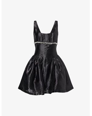 Amy Lynn Cheryl Puffy Woven Mini Dress - Black