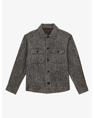 Reiss Clifton Brushed Wool-Blend Overshirt - Grey