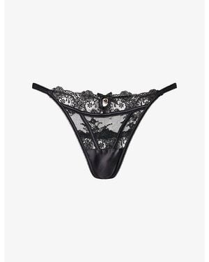 Lounge Underwear Arabella G-String Lace Thong - Black