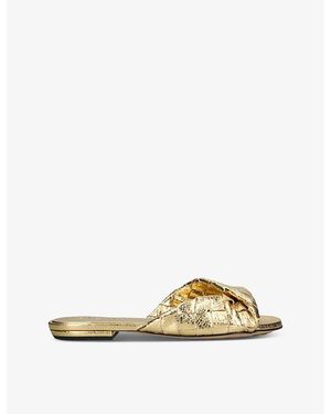 Bottega Veneta Blink Flat Intrecciato Leather Mules - Natural
