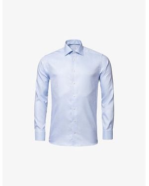 Eton Cutaway-Collar Single-Cuff Slim-Fit Cotton-Twill Shirt - Blue