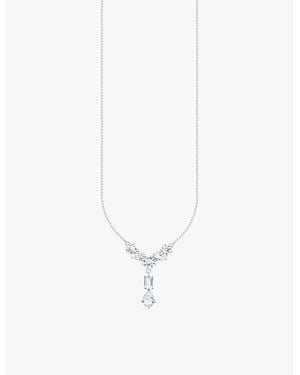 Thomas Sabo Y-Shaped Sterling- And Zirconia Pendant Necklace - White