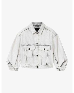 AllSaints Luca Volume-Sleeved Denim Jacket - White