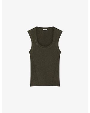 JOSEPH Alaou Ribbed Knitted Tank Top - Green