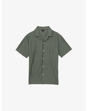 Reiss Sampson Camp-Collar Cotton Shirt - Green