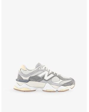 New Balance 9060 Suede And Mesh Sneakers - White