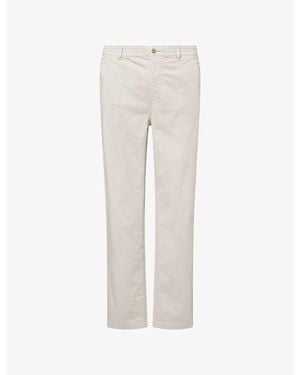 PAIGE Eberton Straight-Leg Stretch-Cotton Trousers - White