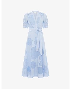Phase Eight Queenie Floral-Print Woven Midi Dress - Blue