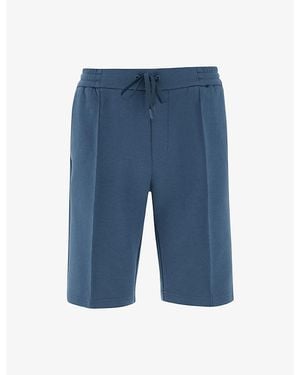 BOGGI Scuba Elasticated-Waist Stretch Cotton-Blend Bermuda Shorts - Blue