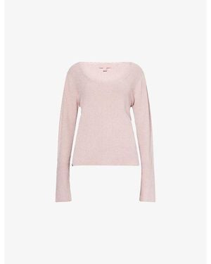 Barefoot Dreams Cozychic Ultra Lite Ribbed Scoop-Neck Jersey Top - Pink