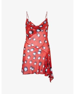 Rat & Boa Rosela Printed Sheer Mini Dress - Red