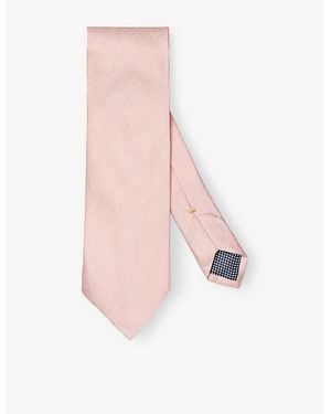 Eton Solid Silk And Linen Tie - Pink