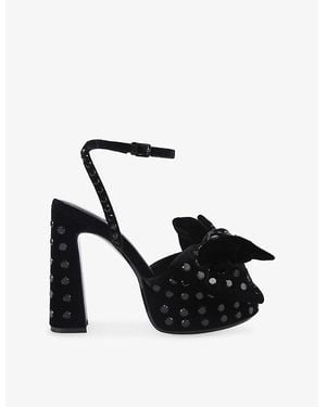 KG by Kurt Geiger Style Stud Faux-Leather Heeled Sandals - Black