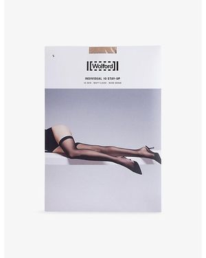 Wolford Individual 10 Stay-Up Stretch-Woventights - White