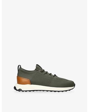 Tod's Run 63K Calzino Knitted And Leather Trainers - Green