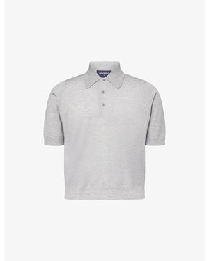 John Smedley X Bill Nighy Short-Sleeve Merino Wool Polo Shirt - Grey
