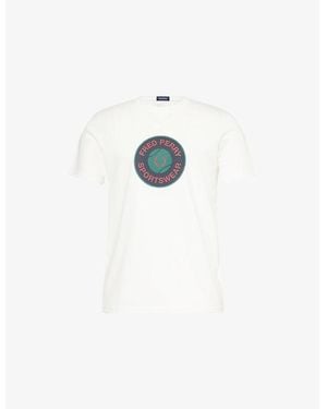 Fred Perry Tennis Graphic-Print Short-Sleeve Cotton T-Shirt - White