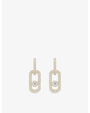 Messika So Move Xl Pavé 18Ct- And 2.12Ct Diamond Earrings - White