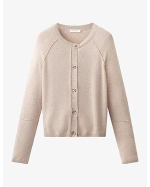 The White Company Exposed-Seam Wool-Blend Cardigan - Natural
