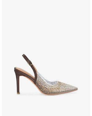 Carvela Kurt Geiger Positano Vinyl Embellished Sling-Back Heels - White