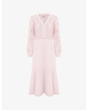 Phase Eight Petite Ayumi Stretch-Woven Midi Dress - Pink
