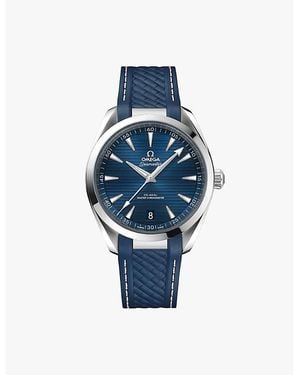 Omega 220.12.41.21.03.007 Seamaster Aqua Terra Stainless-Steel And Rubber Automatic Watch - Blue