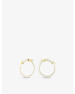 Shaun Leane Sabre Solis 18Ct-Plated Vermeil Sterling- And Enamel Hoop Earrings - White