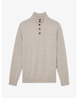 Reiss Farnham High-Neck Wool Sweater - Gray