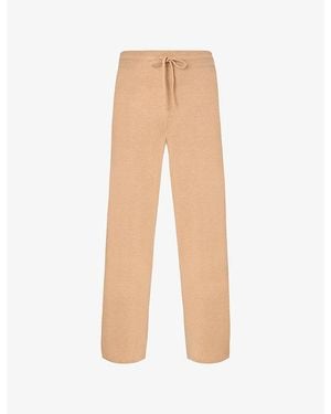 Sweaty Betty Wide-Leg Elasticated-Waist Cashmere Trousers - Natural