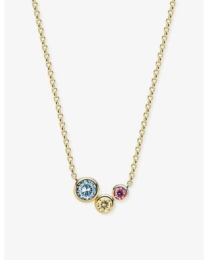 Sif Jakobs Sardinien Tre 18Ct-Plated Sterling And Cubic Zirconia Pendant Necklace - Metallic