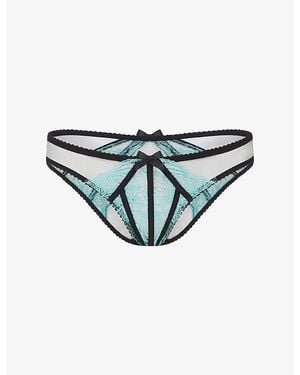 Agent Provocateur Rozlyn Mesh And Lace Bikini Briefs - White