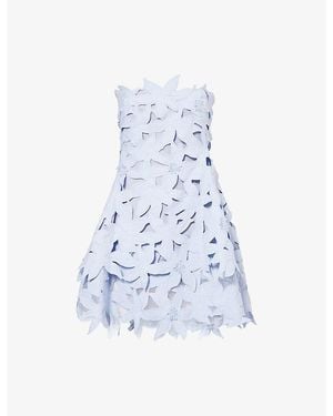 Jonathan Simkhai Miri Floral Cut-Out Woven Mini Dress - Blue