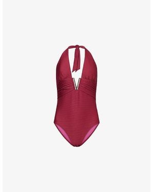Heidi Klein Cassis V-Bar Swimsuit - Red