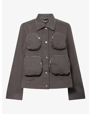 Melitta Baumeister Cargo Cotton Shirt Jacket - Grey