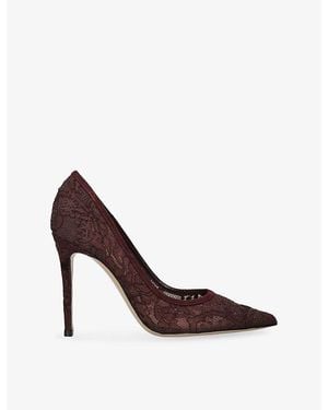 Gianvito Rossi Claudia 105 Lace Heeled Courts - Brown