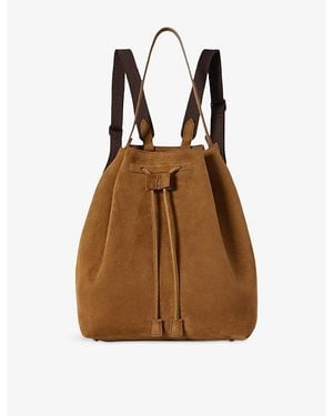 The Row 9 Drawstring Suede Backpack - Brown
