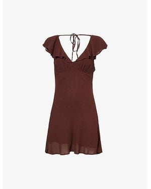 Reformation Arni Woven Mini Dress - Brown