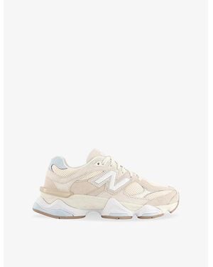 New Balance 9060 Suede And Mesh Sneakers - White