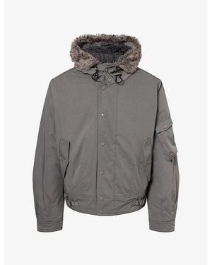 Our Legacy Orbit Faux-Fur Trim Twill Jacket - Gray