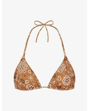 Skims Signature Swim Triangle Bikini Top - Multicolour