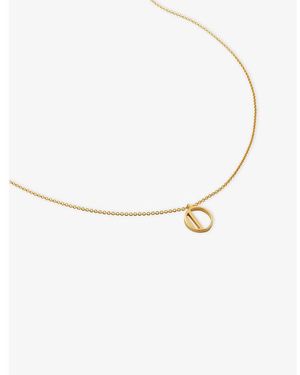 Monica Vinader Initial O 18Ct-Vermeil Plated 925 Sterling Necklace - Metallic