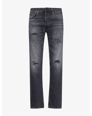 Replay Grover Distressed Straight Denim Jeans - Blue