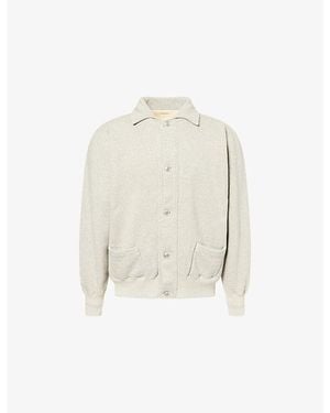 A.PRESSE Vintage Patch-Pocket Cotton Sweatshirt Cardigan - White