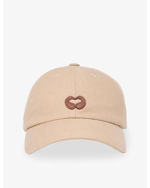 Maje Logo-Appliqué Canvas Baseball Cap - Natural