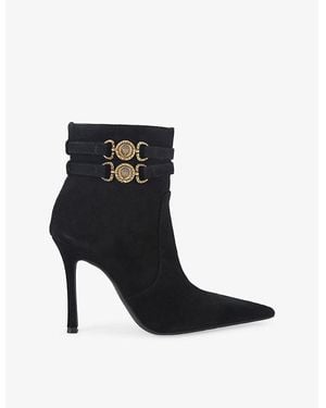 Kurt Geiger Mansion Heeled Suede Ankle Boots - Black